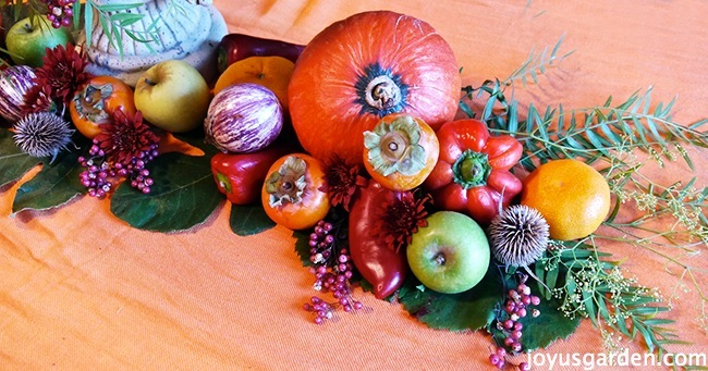 The other side of the fall centerpiece with fall accents