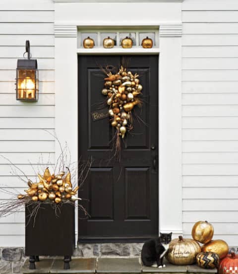 Gold pumpkin porch