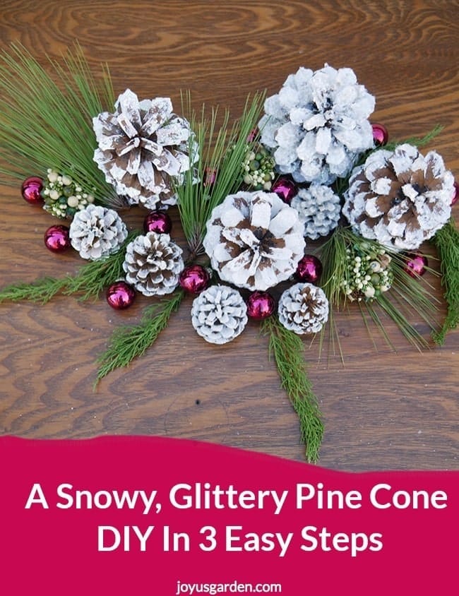 A Snowy, Glittery Pine Cone DIY In 3 Easy Steps