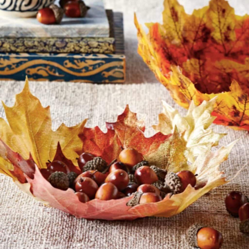 an easy leaf bowl diy to use as fall decor in your home