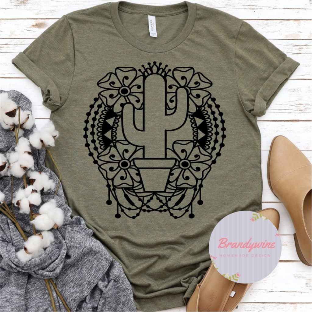 desert cacti Mandela green t-shirt