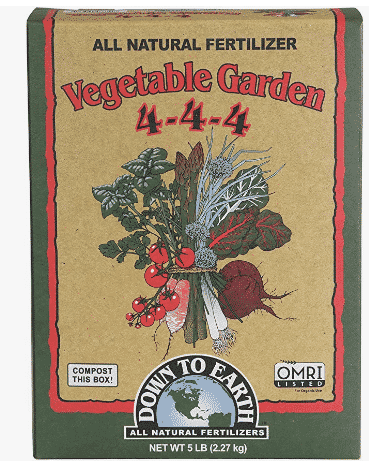 Vegetable garden fertilizer available at amazon.