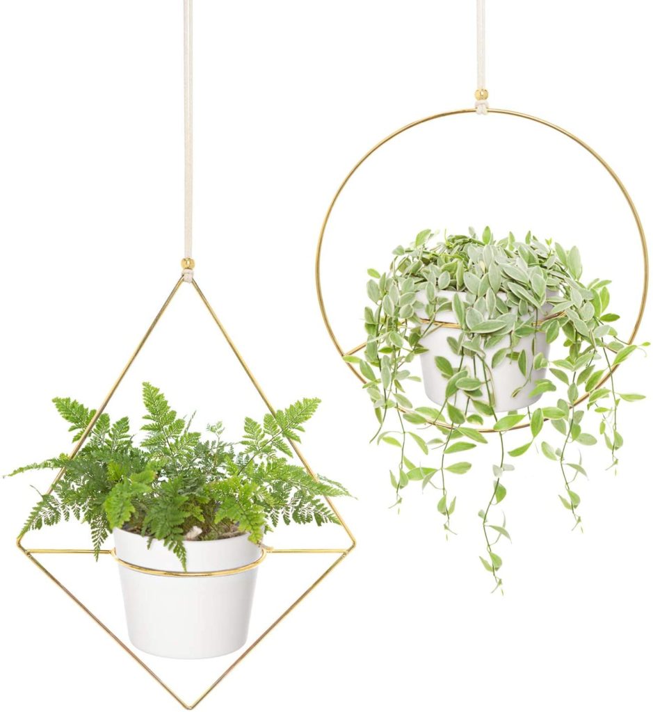 diamond and circle shape hanging planters from amazon