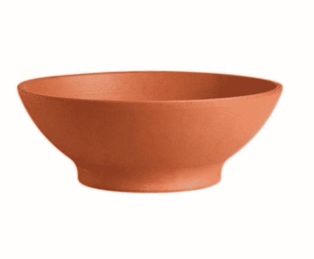 terra cotta clay low bowl planter available at The Home Depot