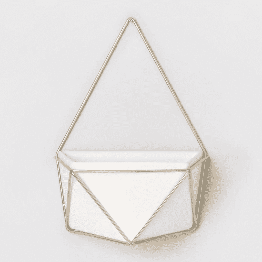 geometric white hanging planter from target