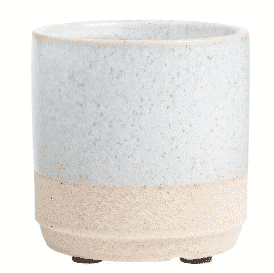 Small speckled pot white and tan for sale at World Market