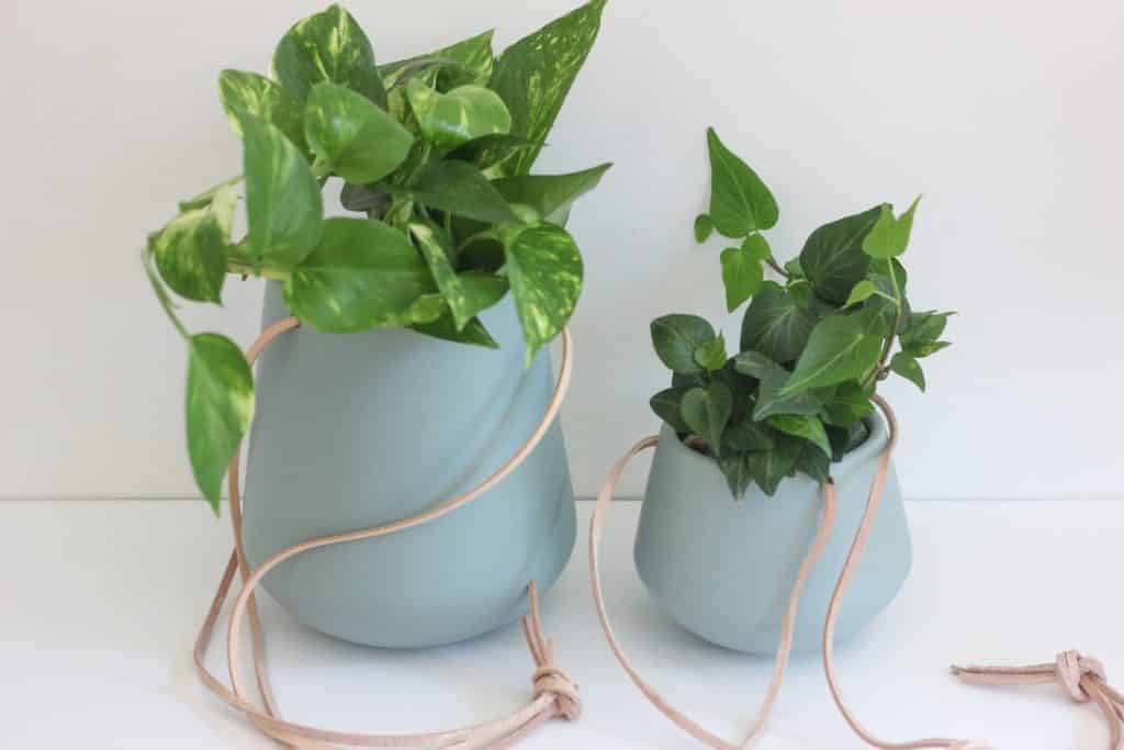 teal hanging ceramic planter pot for etsy