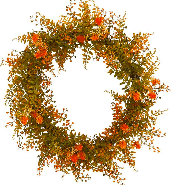 autumn hued wreath from west elm