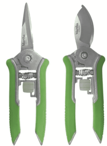 pair of two green handle floral snip and pruners from home depot