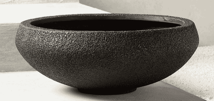 black concrete planter from CB2