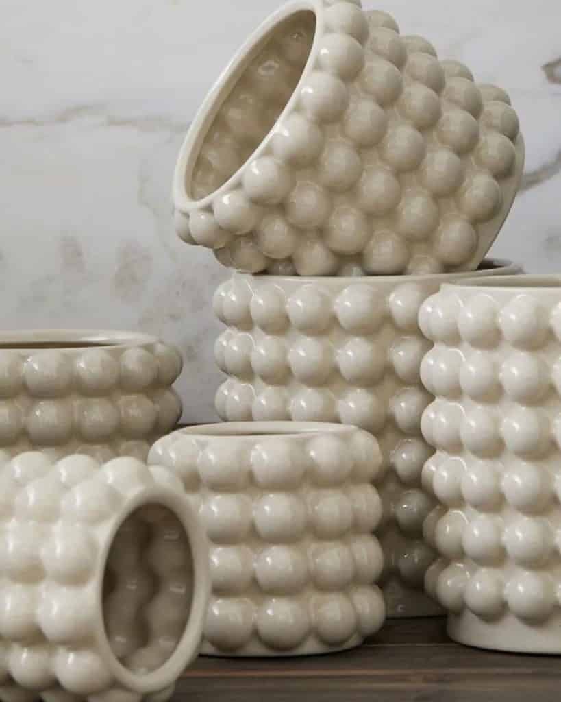 6 white small plant pots with bubbles to buy from urban outfitters