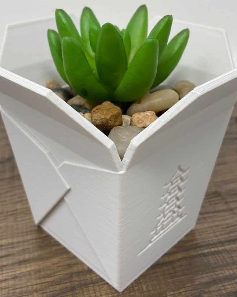 a white chinese takeout cactus planter for a small plant to buy on etsy