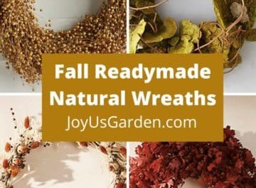 collage of fall readymade natural wreaths joyusgarden.com