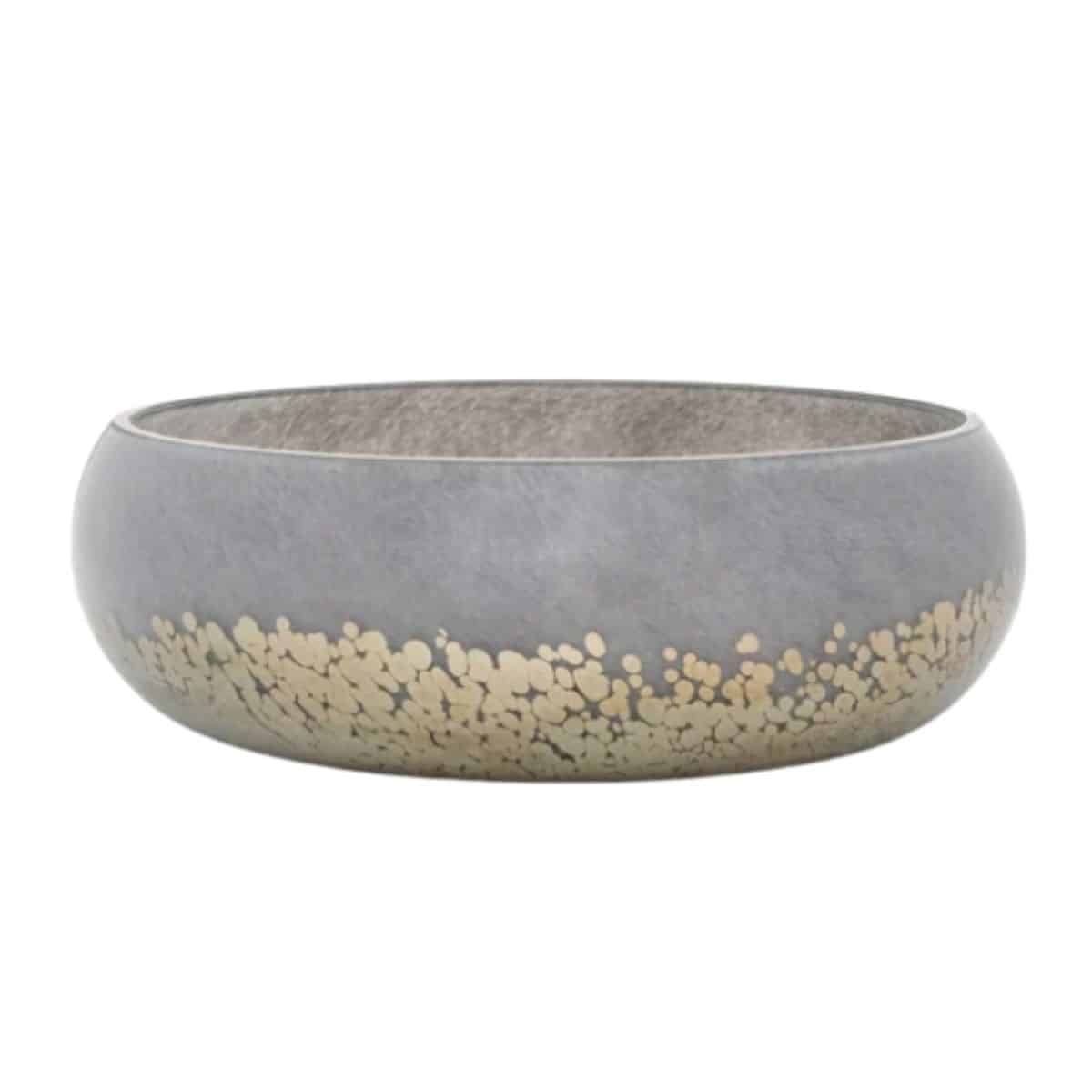 grey and tan shallow glass bowl from etsy