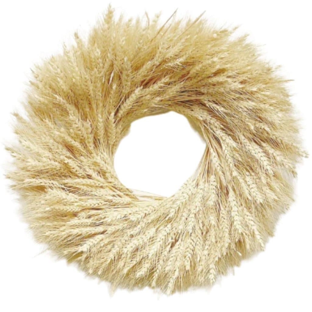 wreath made of blonde wheat from etsy