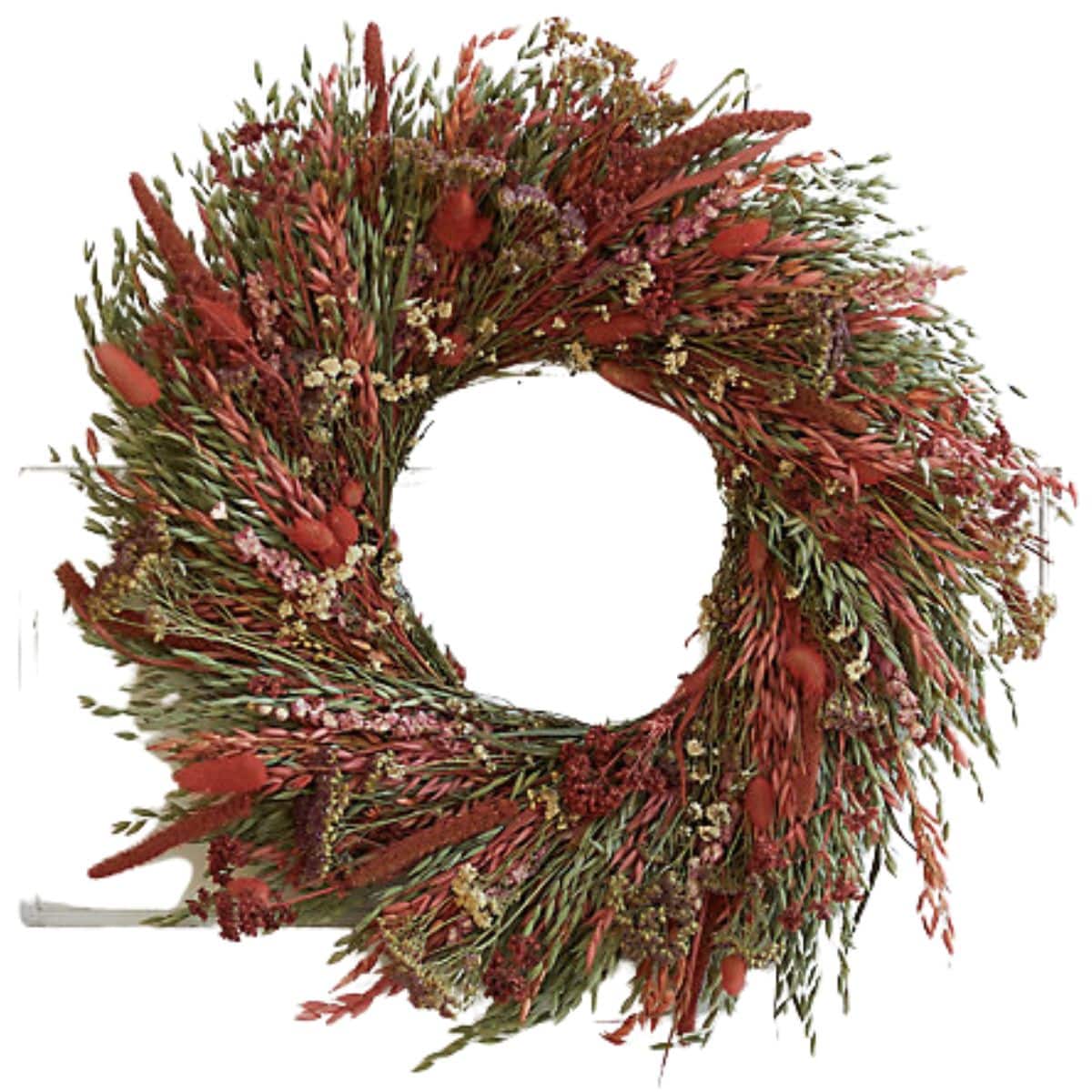 wreath made of Dried avena, painted avena, painted oregano from terrain