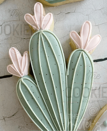 cookie in the shape of a blooming cactus  from etsy