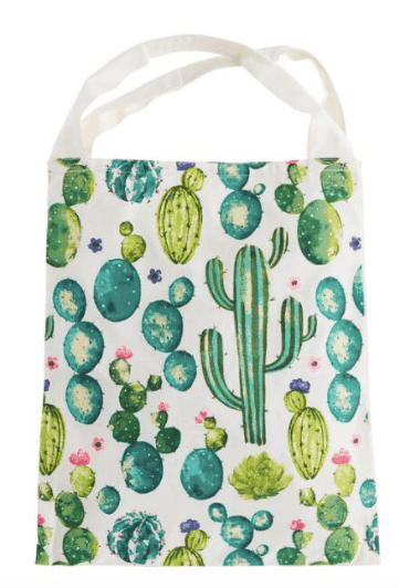 cactus and prickly pear watercolor print on canvas tote bag from world market