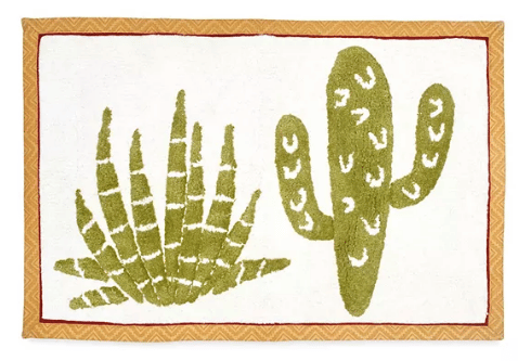 cactus bath rug with an agave and saguaro cactus design from kohls