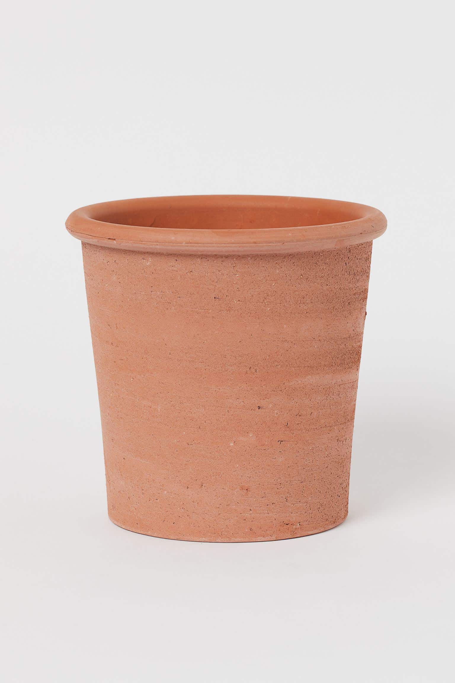 terracotta planter pot with rustic design from h&m