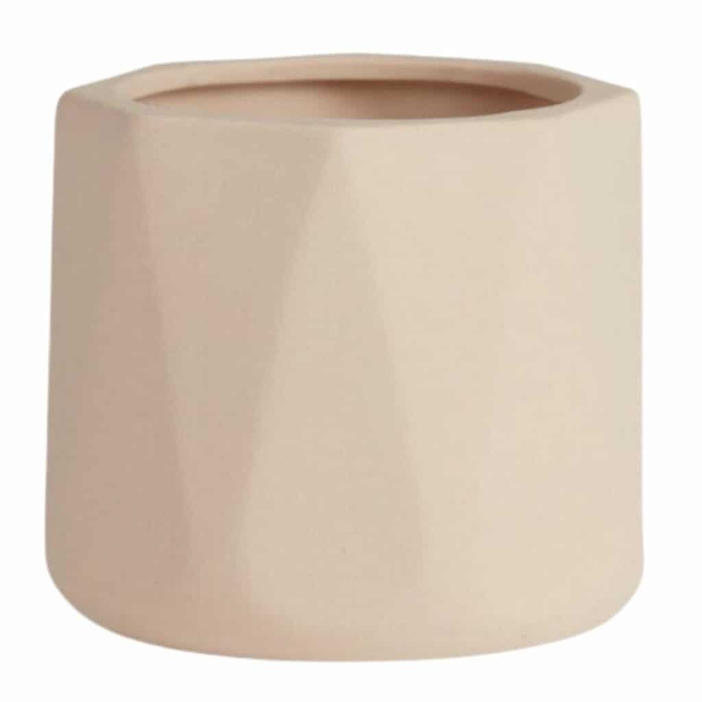 Natural Ceramic Faceted Planter in tan hue from World Market. 