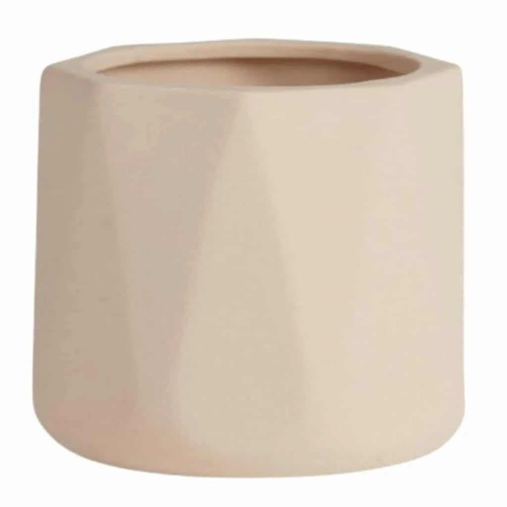 Natural Ceramic Faceted Planter in tan hue from World Market.