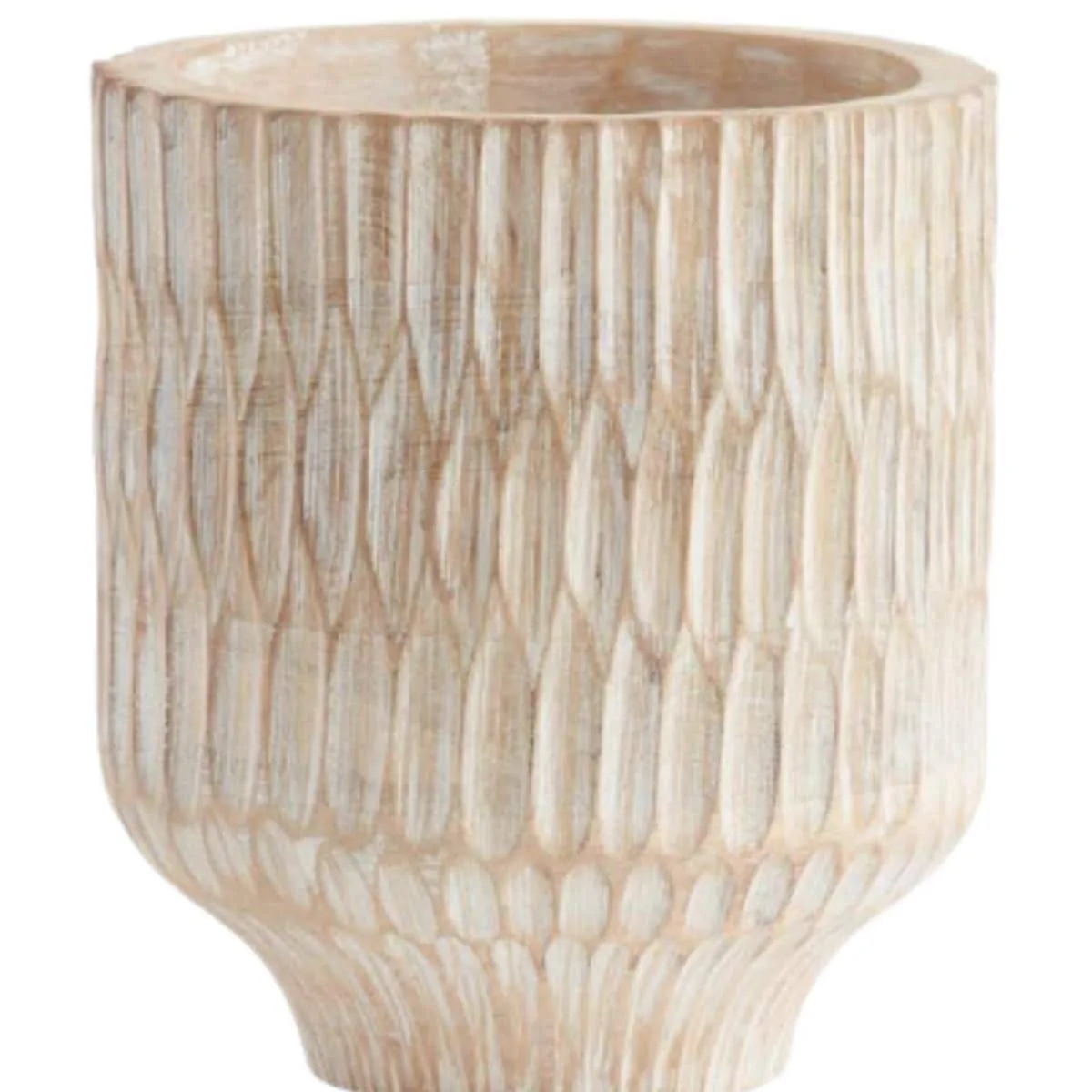 Natural Carved Wood Planter from World Market.
