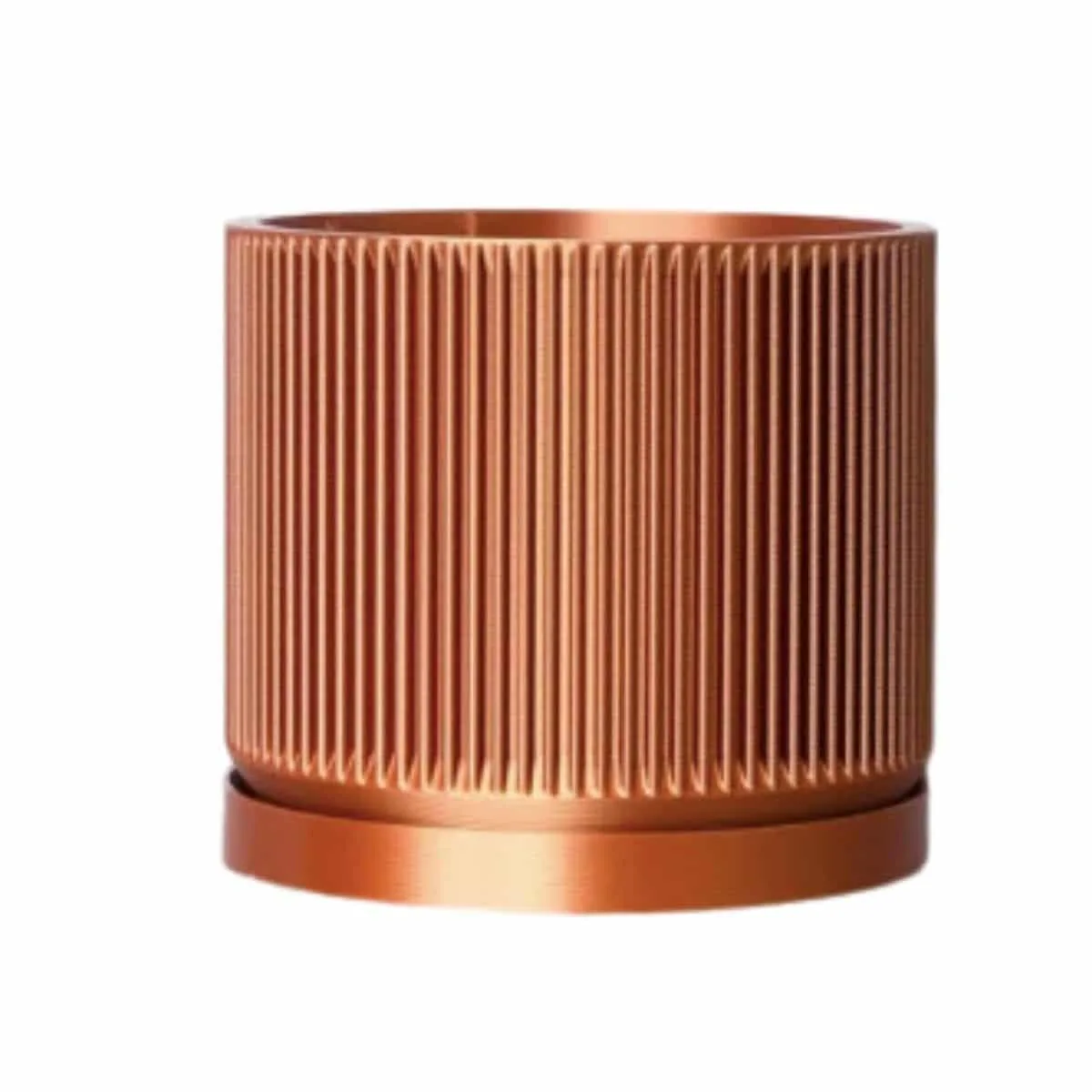 Copper Gravity Planter with built in saucer from Etsy.