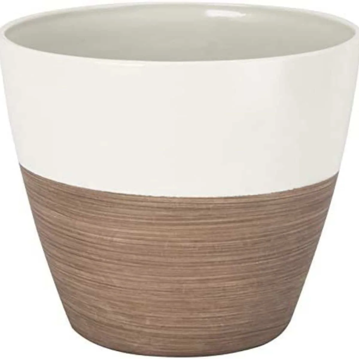 Ivory and wood colored planted from Amazon.