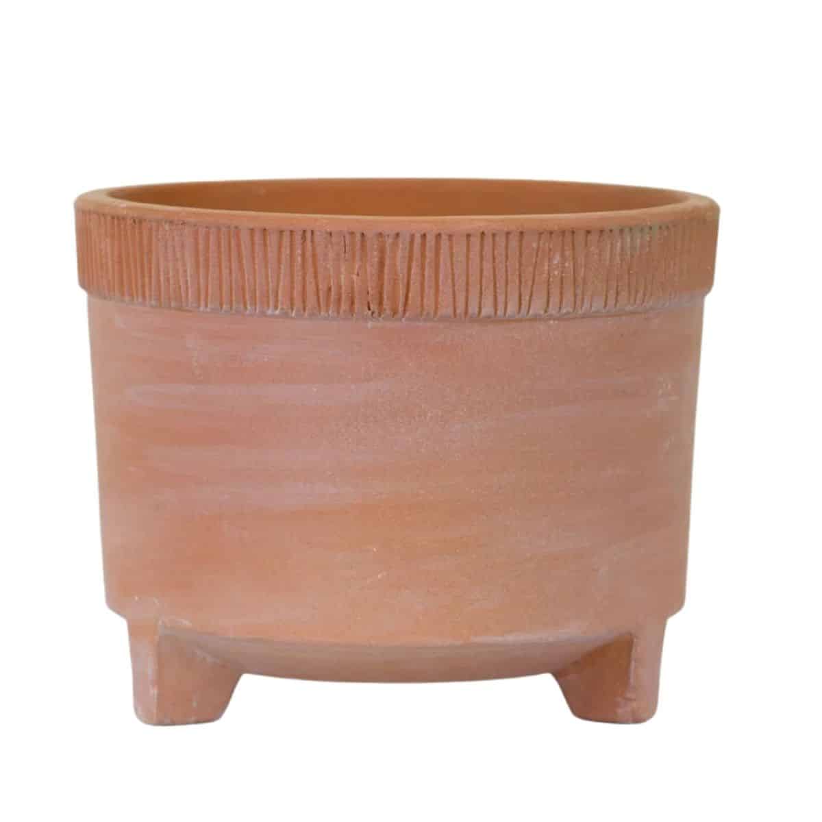 Clay planter with footed style from Walmart. 