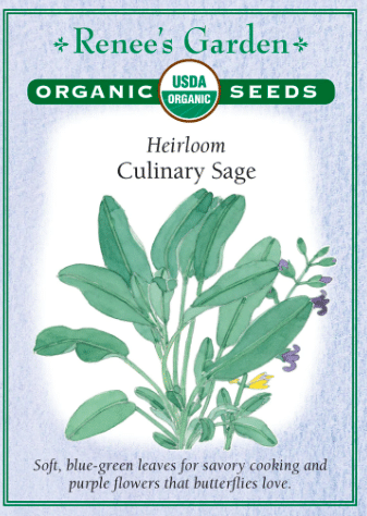 Culinary Sage herb seed packet from the vendor Renee's Garden.