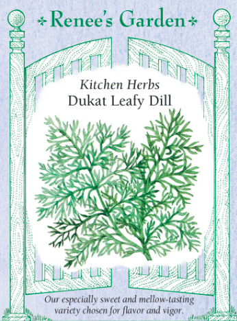 Dukat Leaf Dill herb seed packet from the vendor Renee's Garden.