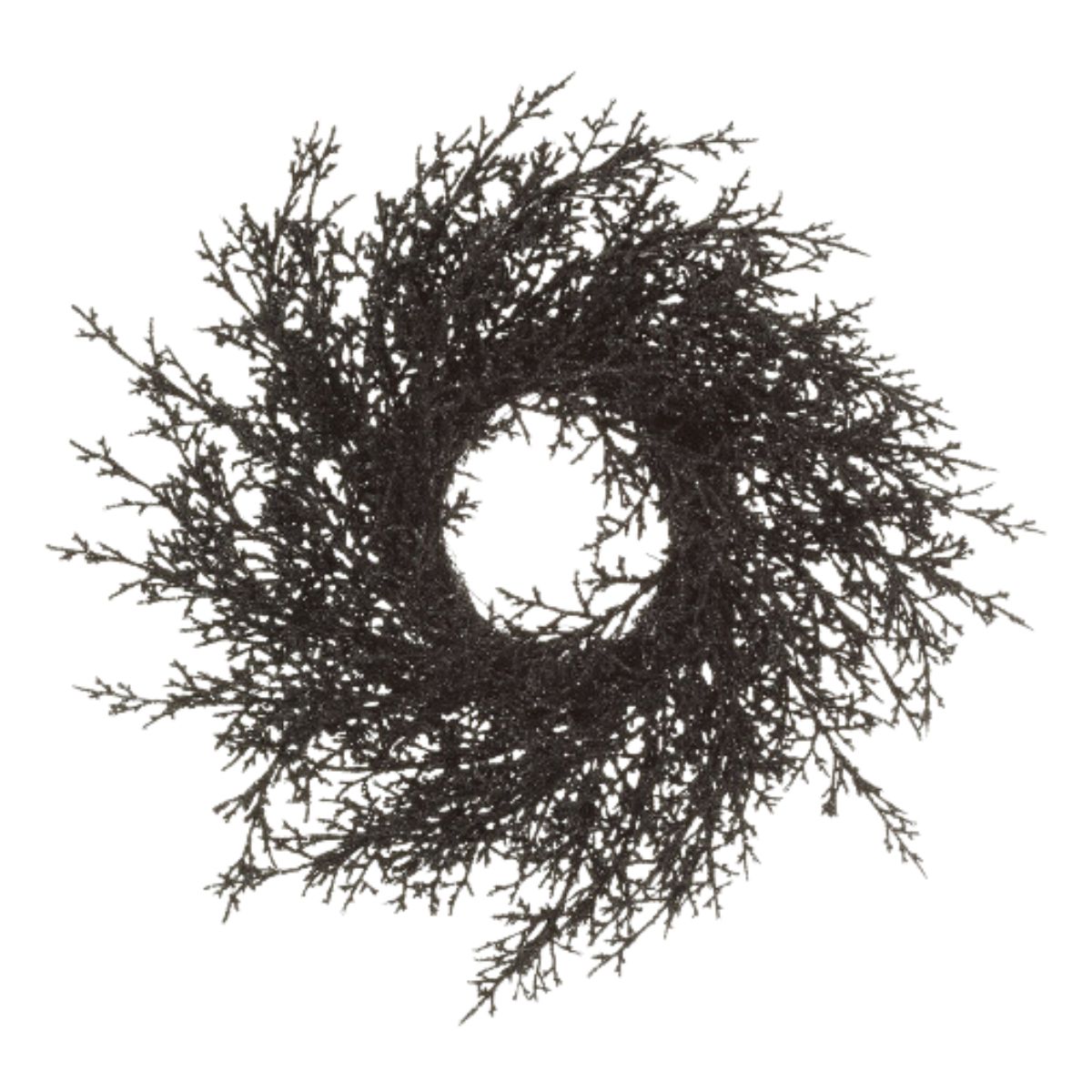 Pre-Lit Faux Glittered Twig Wreath from pottery barn. 