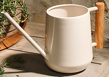 Beachwood stainless steel cream colored watering can from tERRAIN. 
