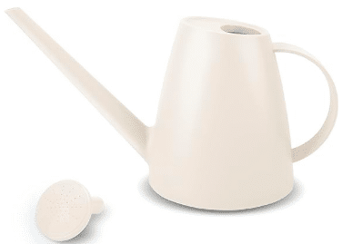 White plastic watering can from Amazon.