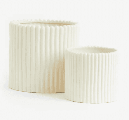 Stoneware planter pot in cream color from H&M.